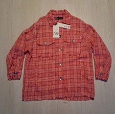 Zara Tweed Shacket donna rosa