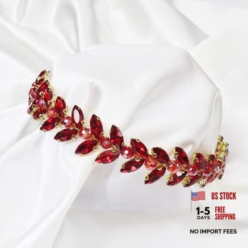 Cerchietto con strass - , rossi
