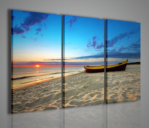 Quadri moderni boat - moderni, sunset