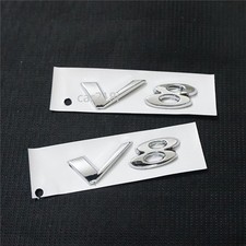 2x Adesivo Cromo Argento V8