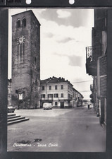 Cartolina Crescentino Torre Civica Salumeria AUTO AB2595