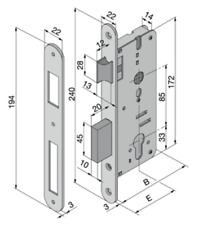 SERRATURA WELKA DA INFILARE PER SERRAMENTI LEGNO 014.70.00 E 70