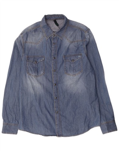 Benetton camicia uomo denim - camicia, xl