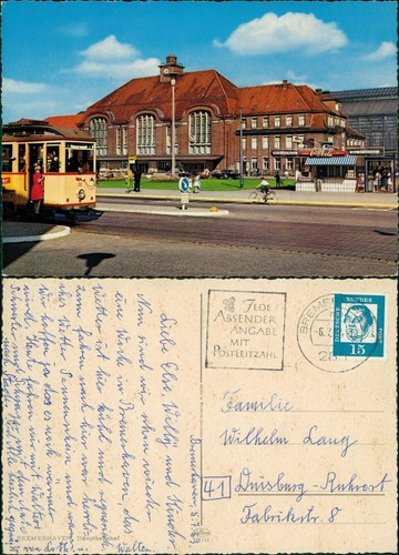 Cartolina bremerhaven stazione - bremerhaven,