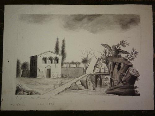 Scuola francese xix - francese, disegno