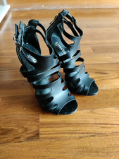 Sandali donna col tacco a spillo Gold & Gold, in ecopelle neri numero 36