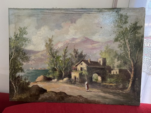 Dipinto lago olio tela - , firmato