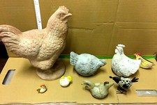 lotto 8 statuette di galli e