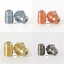 Portalampada in Metallo Filettato Attacco E27 con Ghiere completo di Serracavo