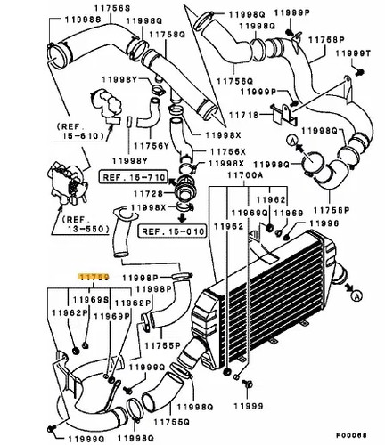 Tubo intercooler aria - , *parte