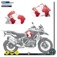 Adesivi bmw R 1200 R 1250 GS adventure lc lato serbatoio mappa old rosso SB 32