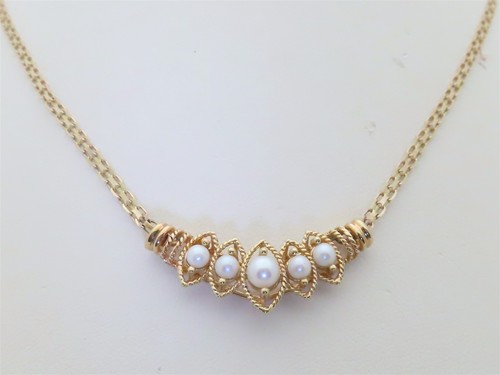 14k gold vintage - gold, pearl