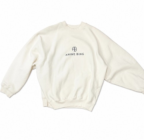 Anine bing ivory logo crewneck - logo,
