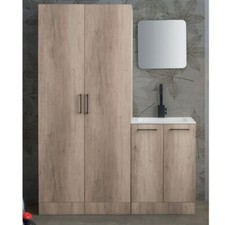 Mobile Lavatoio da Lavanderia 140 con Vasca Colonna Portabiancheria Vari Colori