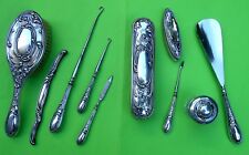 BB443-SERVIZIO IN ARGENTO DA TOILETTE ANNI '40/'50 - 10 PEZZI