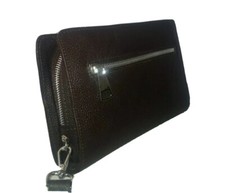 pochette uomo in pelle con 2 tasche interne piatte chiusura con cerniera