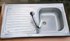 lavello acciaio inox in buone condizioni cm 85 x 50 Con Rubinetto 
