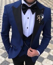 Designer Blu Smoking Vestito