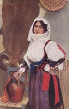 BITTI DONNA IN COSTUME SARDO VIAGGIATA 1917