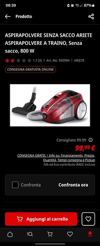 Aspirapolvere ariete jetforce - aspirapolvere,