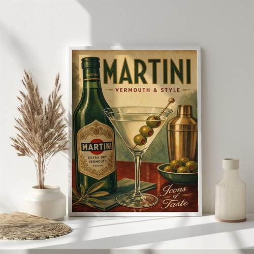 Poster martini moderno vintage - martini,