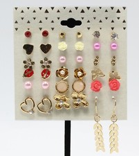 New 18 Pair Gold Stud & Dangle
