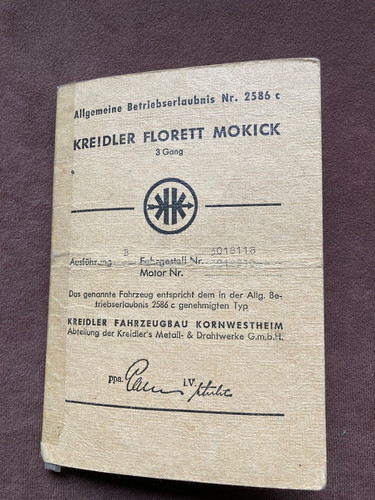 Omologazione kreidler florett - omologazione,