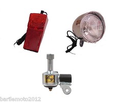 Kit Fanale / Faro Anteriore + Posteriore + Dinamo SX Bici Graziella - Olanda - R
