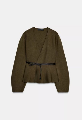Zara belted cardigan dark - belted,