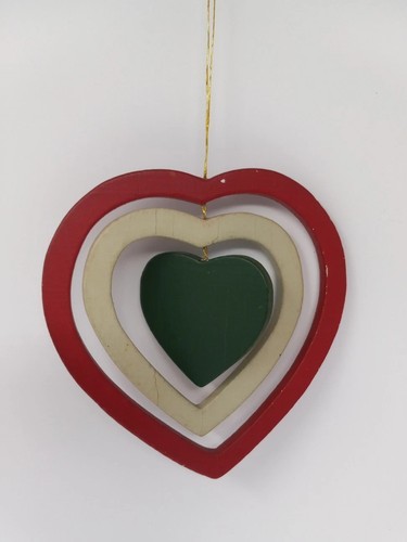 Ornamento cuore legno - cuore, in