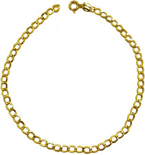 Bracciale Oro Giallo 18 Kt Catena Grumetta Gioiello Uomo Donna Unisex Lunghezza 