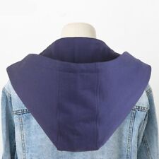 Staccabile Falso Cappuccio Colletto Bottoni Su Cappello per Jeans SPORTS Giacca