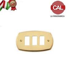 PLACCA 3P OTTONE LUCIDO serie