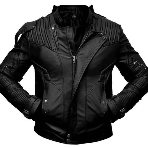 Men genuine leather jacket - genuine,