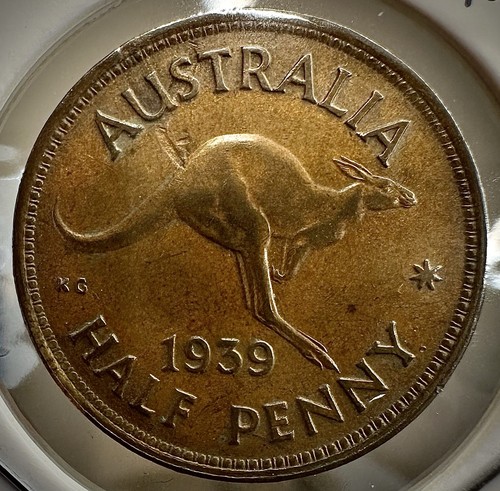1939 australia 2 penny - australia,, 1/2