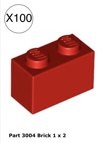 Lego 100 pezzi rosso - lego, 1x2
