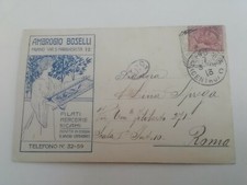 Cartolina Pubblicitaria Ambrogio Boselli Milano Merceria Donnina pubblicità 