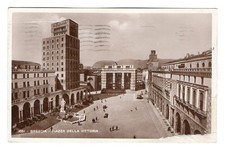 Brescia, piazza della vittoria, cartolina formato piccolo, viaggiata 1940 /