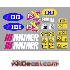 Kit Adesivi Stickers Decalcomanie IHI IHIMER 15NX Grafiche Complete Escavatore