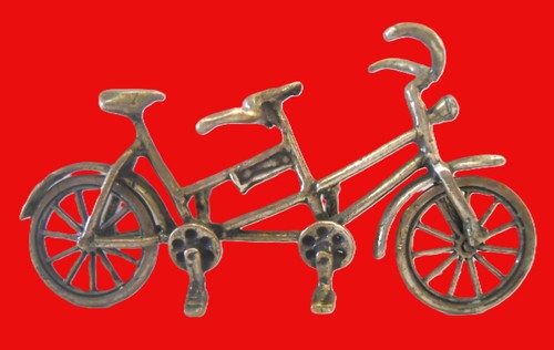 Bicicletta tandem argento - bicicletta,