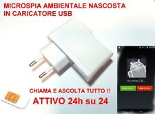 Microspia microfono ambientale spia nascosto caricabatterie sim card 4G Spy USB