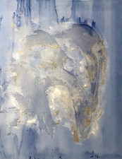 Quadro astratto blu argento