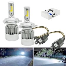 COPPIA LAMPADE LED AUTO FARI H4 MOTO KIT LAMPADINE 36W LUCE BIANCA 6000K 3800LM