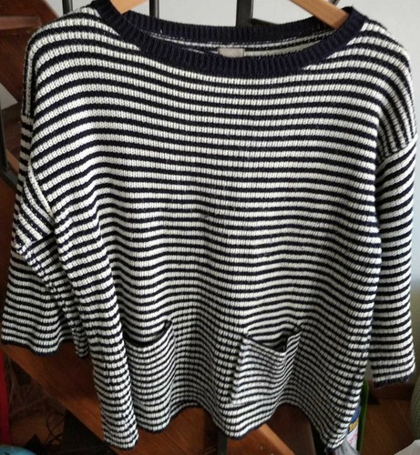 Donna maglioncino righe blu - maglioncino, a