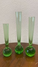 Set 3 vasi vintage in vetro di Murano,incredibile design verde,Sommerso