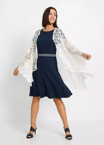 Poncho pizzo avorio - in,