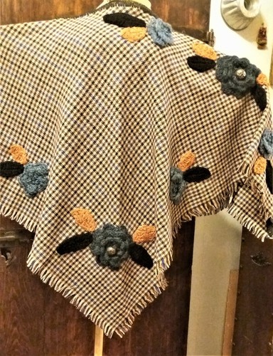 Poncho quadri pied poule - de,