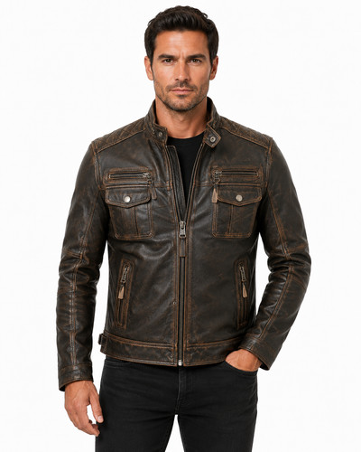 Giacca moto uomo pelle - giacca, di