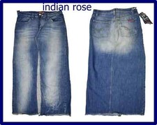 Gonna Jeans donna Lunga Al Ginocchio Svasata Midi 42 Zu Denim Estiva in Cotone