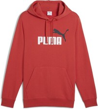 Felpa garzata uomo Puma Essentials Big Logo 684712-15 Ruggine-nero-bianco